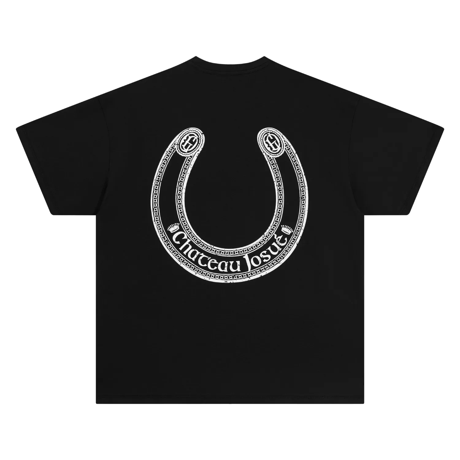 805#Gallery Dept new slogan horseshoe design printed short-sleeved double yarn pure cotton T-shirt casual Tee black navy blue S~XL P100